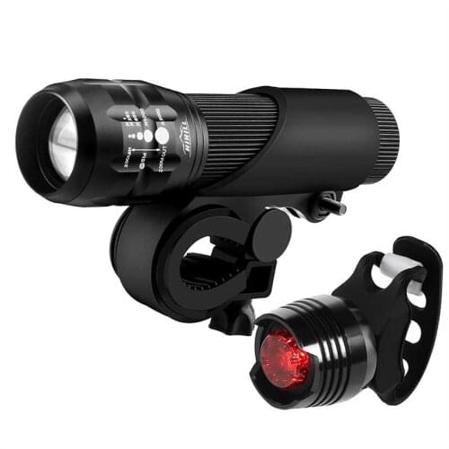MTB LED Bike Bicycle Light T6 8000LM LED Torch Zoomable Flashlight For Camping Lantern 18650 5000mAh Battery With Taillight