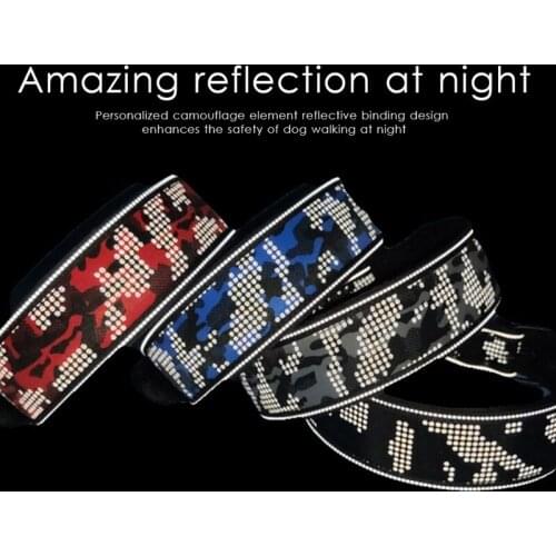 4 Colors Reflective Camouflage Pet Collar With Buckle Adjustable Pet Collar For Small Medium Large Dogs Chain