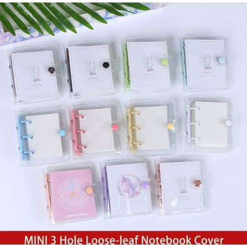 Creative 3 Rings Binder Mini Loose-leaf Book Cover Cute Hand Book Student Portable Planner Rings Binding Folder School Supplies