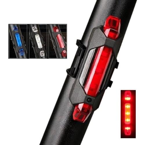 Usb Rechargeable 5 Red Led Flash Bike Cycle Beam Rear Tail Back Light Super Bright Lamp Bicycle Waterproof Cycling Safety #j1p