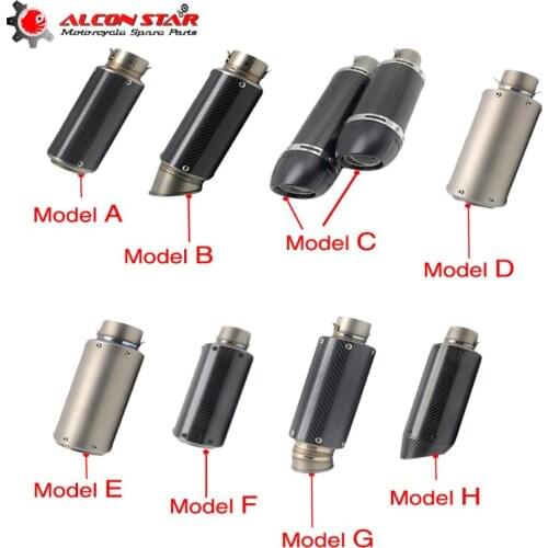 Alconstar 51mm/60mm Exhaust Muffler Tip Pip Silp On Motorcycle Silencer SC Exhaust System For Nmax CRF 230 Tmax 530 CB650F