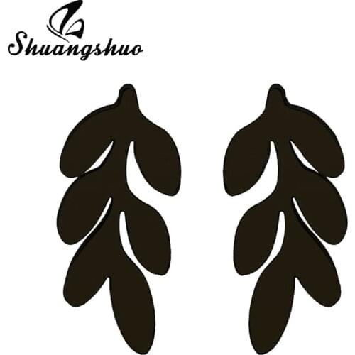 Shuangshuo Tiny New Vintage Leaves Stainless Steel Earrings for Women Beautiful Tree Leaf Stud Earrings Feather Earrings Studs