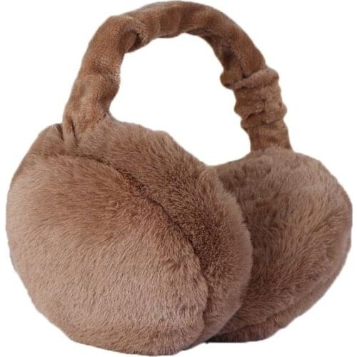 Women Winter Warm Fluffy Earmuffs Portable Folding Pure Color Winter Cold-proof Frost-proof Soft Plush Unisex Ear Muff