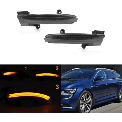 2x Smoked Amber Led Dynamic Side Mirror Blinker Lights Auto Mirror Turn Signal For Renault Megane IV 2016-2019 Talisman 2016