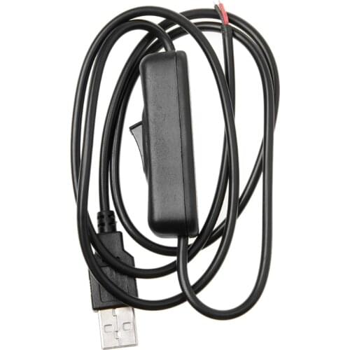 5V USB 2.0 Male Jack 2Pin 2 Wire Power Charge Cable Cord DIY 1m Wire With Switch