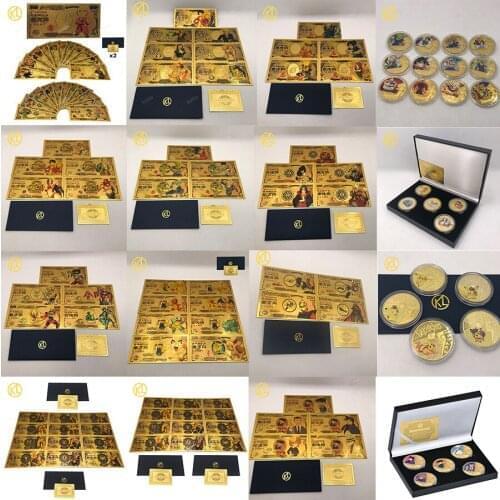 Robot Grendizer Goldorak Saint Seiya Demon Slayer Anime Banknote Cartoon Ticket Card Gold Plated Coin Decoration