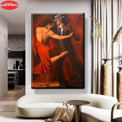 Diamond Painting Dancing woman man, tango Full Drill Square DIY Diamond Embroidery Cross Stitch Mosaic round Home Decor