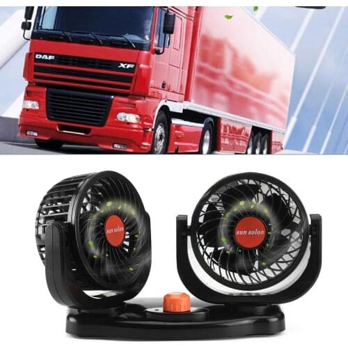 Car Auto Air Cooling Dual Head Fan Low Noise Cooler Air Fan 24V 12V 360 Degree All-Round Adjustable Accessories