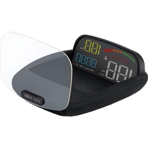 4 inch Screen Car HUD Projector Head Up Display Speed Warning Fuel OBD II GPS Speedometer Automatic Switch