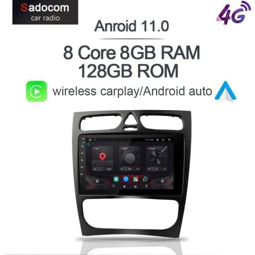Carplay 9" IPS DSP Android 10.0 8Core 6G+128G Car DVD Player GPS Map WIFI Bluetooth Radio For Benz W209 W203 W210 W168 1998-2005