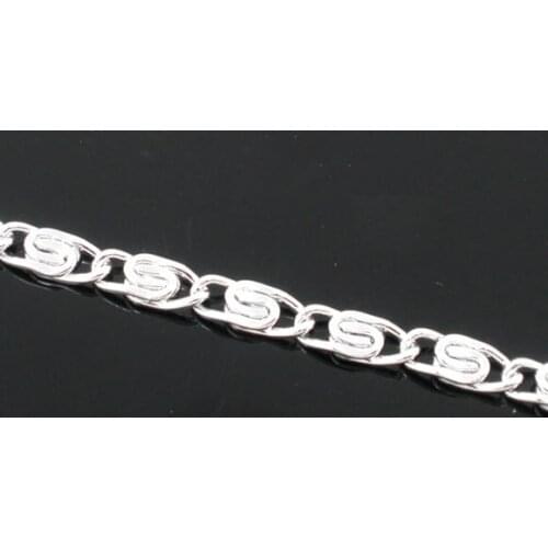 8SEASONS Silver color Link-Soldered Coil Chains Findings 2x7mm,sold per packet of 5M Hot new