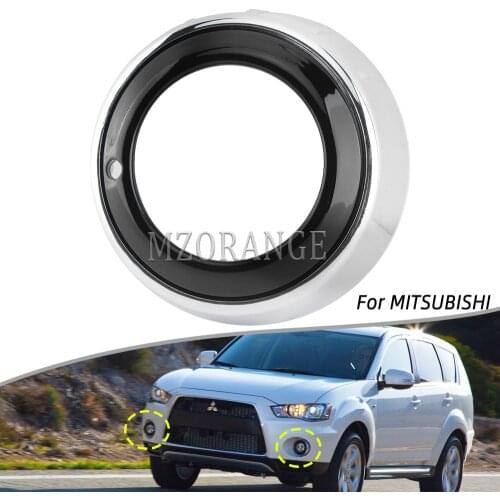 1 PC Left/Right Fog Light Cover Bezel for Mitsubishi Outlander 2008-2012 Silver Black Front Bumper Fog Lamp Cover Grill Frame