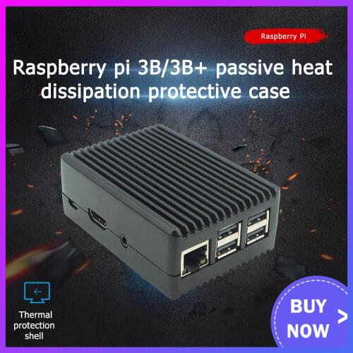 Aluminum Alloy Case for Raspberry Pi 3 Black Box Metal Shell Passive Cooling Enlosure Case for Raspberry Pi 3 B /3 B