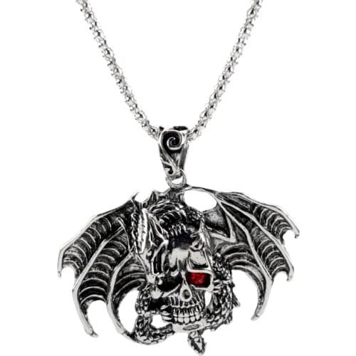 Punk Skull Necklace For Men Bling Chain Hip Hop Jewelry Gothic Pendant Necklace Collar