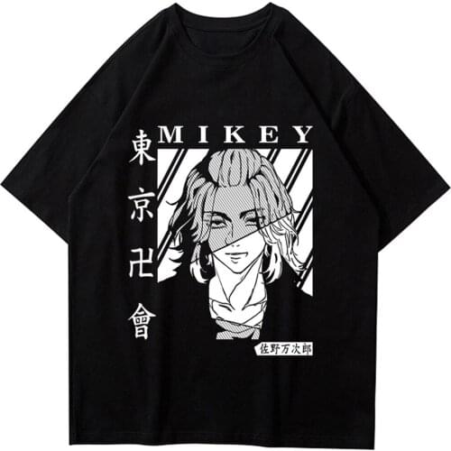 CLOOCL Black Cotton T-Shirts Tokyo Revengers Printed Tops Cartoon Anime Short Sleeve Harajuku T Shirts