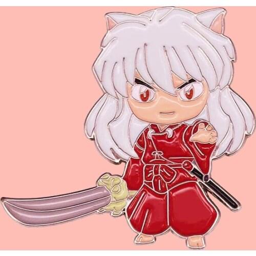 Inuyasha Sesshomaru Sword Enamel Brooch Pins Badge Lapel Pins Brooches Alloy Metal Fashion Jewelry Accessories Gifts
