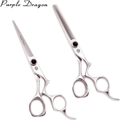 Purple Dragon 5.5" Stainless Professional Hair Scissors Thinning Shears 9016# Hairdressing Cutting Scissors 2020 New Razor Edge