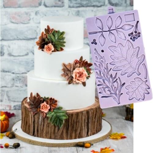 Autumn Leaf Moulds Fondant Cake Decorating Tools Silicone Molds Sugarcraft Chocolate Baking Tools for Cakes Gumpaste Form