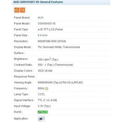 G084SN05 V6 8.4INCH Industrial LCD,new&A+ Grade in stock, tested before shipment
