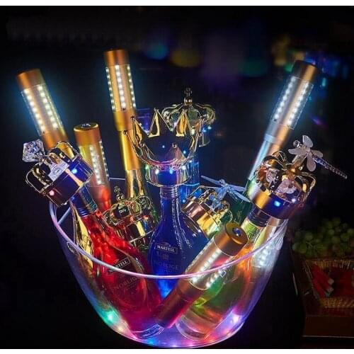 Champagne head led light crown wine bottle hat bar lamp rechargeable creative champagne wine bottle led cap