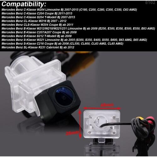 HD 1280*720 Pixels 1000TV line For Benz C E S SL class W204 C204 S204 W212 W218 W221 W221 C216 car rearview back parking camera