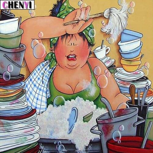 CHENYI 5D Diy Diamond Painting Sexy Woman Full Diamond Embroidery Cartoon Mosaic Picture of Rhinestone Needlework Art Home Decor