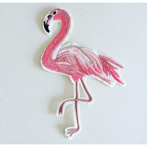 Flamingo Tropical Summer Embroidery Patches Iron on Patches for Clothes Badge DIY Embroidery Embroidered Applique Girly