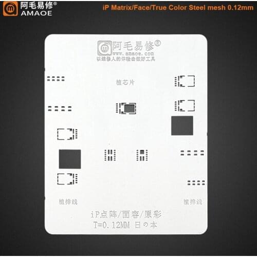 Amaoe Matrix Face ID/True Color LCD Screen Cable BGA Reballing Stencil Tin Template For iPhone X/XS MAX/XR/11Pro MAX Steel Mesh