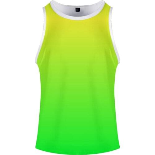 New Costume Colourful Gradient Unisex 3d Bodybuilding Tank Tops Sleeveless Men Women Fitness Vest Rainbow Cool O-neck 3D Clothes