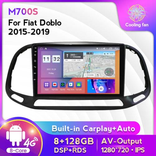 MEKEDE 1280x720 6G+128G Android 10 4G LTE Car Radio Multimedia Navigation GPS for FIAT Doblo 2015-2019 WIFI BT RDS Carplay AUTO