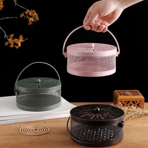 6colors Metal Mosquito Repellent Box Cover Round Coil Holder Incense Plate Safety Windproof Suitble At Home In The Library Hotel