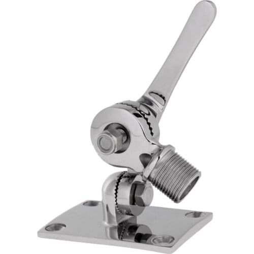 Marine Stainless Steel Ratchet Rail Mount Adjustable Antenna Base for Kayak Canoe Fishing Boats Replacement Parts Accessory