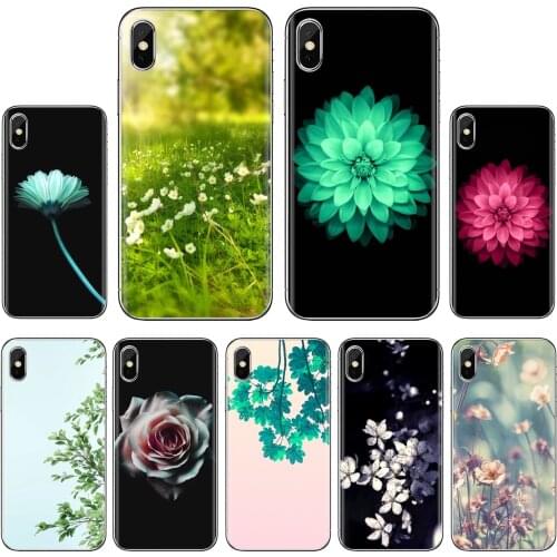 For Samsung Galaxy A12 A31 A41 A51 A71 A20e A21s M30 A10 A30 A40 A50 A60 A70 Soft Bag Case Simple-Nature-C-Flower-White-Green