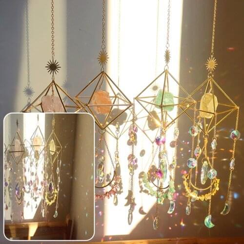 NEW Crystal Wind Chime Sun Prisms Glass Chandelier Pendant Sun Catchers Hanging Drop for Outdoor Indoor Garden Windchimes