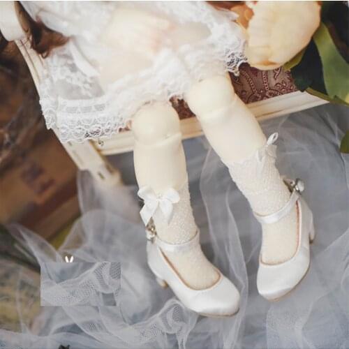 BJD doll shoes satin small high heels 1/6 1/4 1/6 MDD bear sister shoes Doll shoe accessories