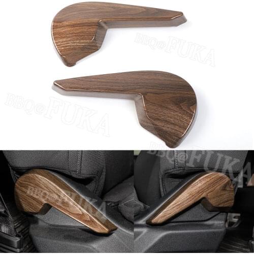 ABS Car Interior Seat Adjust Knob Trim Cover For Ford F150 2015-17 Black/Silver/ Wood Style
