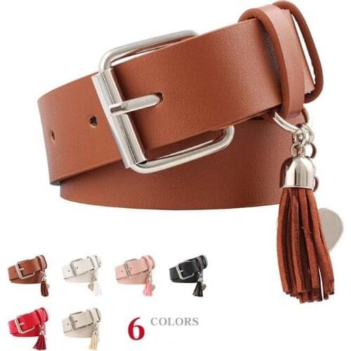 Fashionable Personality Tassel Belt PU Leather Pin Buckle Belts Decoration Ladies Student Jeans High Quality Women Ceinture