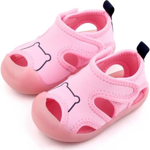 Cartoon Bear Baby Sandals Boys Girls Cute Animal Casual Shoes Non-slip Soft Flat Sole First Walkers Toddler Infant Girl Sandals