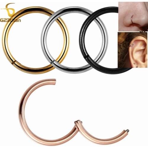 G23titan Rose Gold Color Septum Rings G23 Titanium Open Small Earrings Women Men Ear Nose Piercing Jewelry