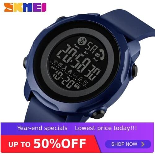 SKMEI Sport Smart Men Watch Fashion Waterproof Light Display Bluetooth Phone App Remind Sleeping Monitor reloj inteligente 1572