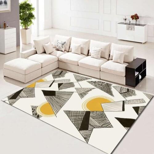 Modern Geometric Print Rugs for Bedroom Carpets Home Living Room Floor Hand Wash Big Rug Irregular Triangle Line Pattern Carpet