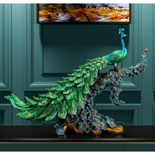 Peacock modern light luxury style decorations, high-end home furnishings, wedding room decorations, porch soft decorations