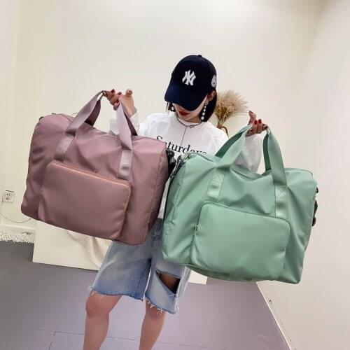 Fashion Large Capacity Foldable Travel Bag Fitness Gym Womens Bag Oxford Cloth Waterproof Shoulder Tote Handbags Free Shipping
