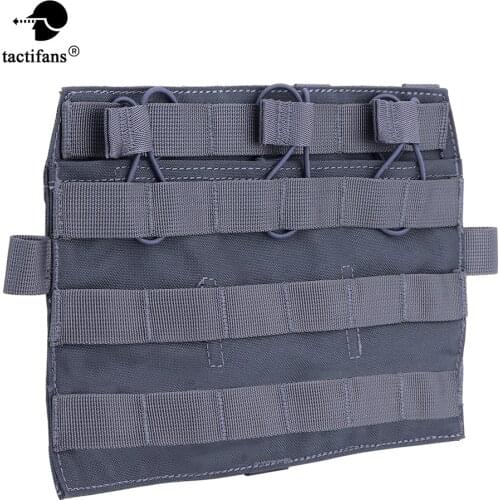 Tactical Nylon Triple Magazine Pouch 5.56 M4 MOLLE Panel Flap Detatchable Front Plate AVS JPC Vest Airsoft Hunting Accessories