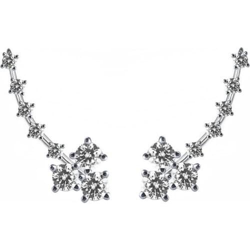 DARK DIAMOND-climbing earrings in 925 sterling silver. Perfect and comfortable for daily use. (1 unit)