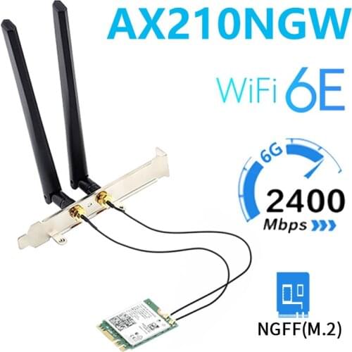 Tri band Intel AX210NGW 802.11AX AX200 upgraded laptop wireless network card WiFi 6E 5374Mbps supports 6G Bluetooth 5.2