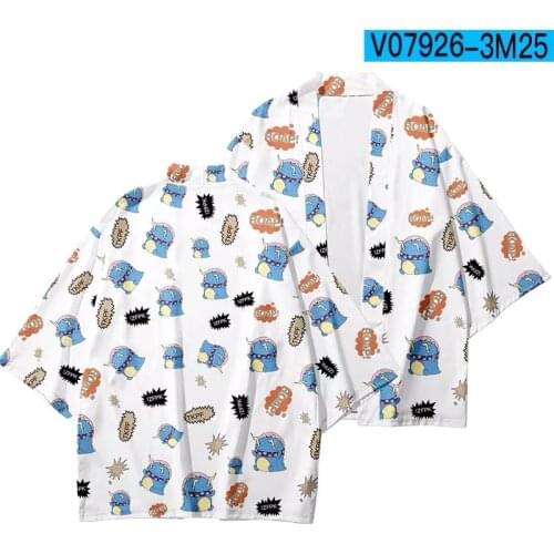 Cute Little Dinosaur 3D Printing Japanese Kimono Haori Yukata Women/Mens Fashion Summer Casual Cool Short Sleeve boys Cardigan