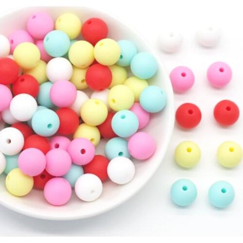 Cute-Idea 10pcs 9mm silicone Beads teether Food Grade teething BPA Free eco-friendly handmade accessory DIY safe pacifier chain