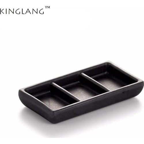 2/4/10PCS Japanese Restaurant Plastic Melamine 3-Sections Small Salt Oil Seasoning Dipping Soy Sauce Dish Plate Dinnerware