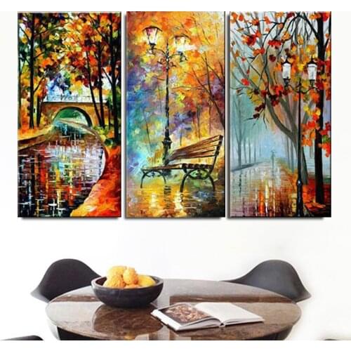 3 piece Rain Tree Road Diamond Painting full square drill Diamond Embroidery round Abstract landscape Mosaic Triptych MM164